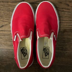 Vibrant, fun red sneakers!!! Lightly worn and eye catching